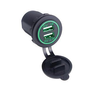 Врізна USB-розетка в авто 12В-24В зелена AS001005 фото