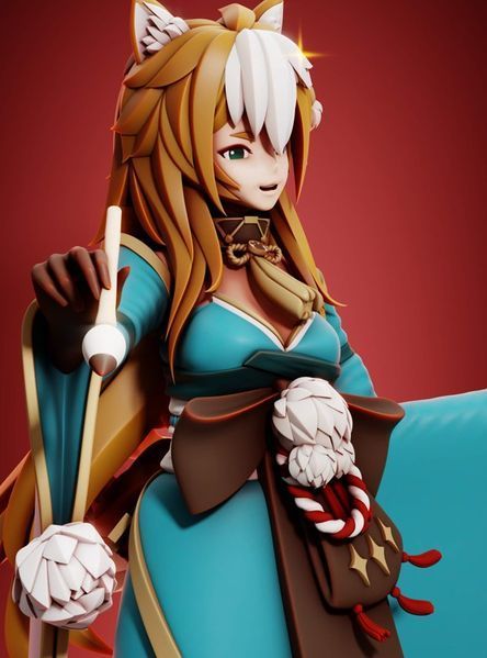 STL модель для 3d друку Miss Hina Sama аніме Геншин Імпакт AS003080 фото