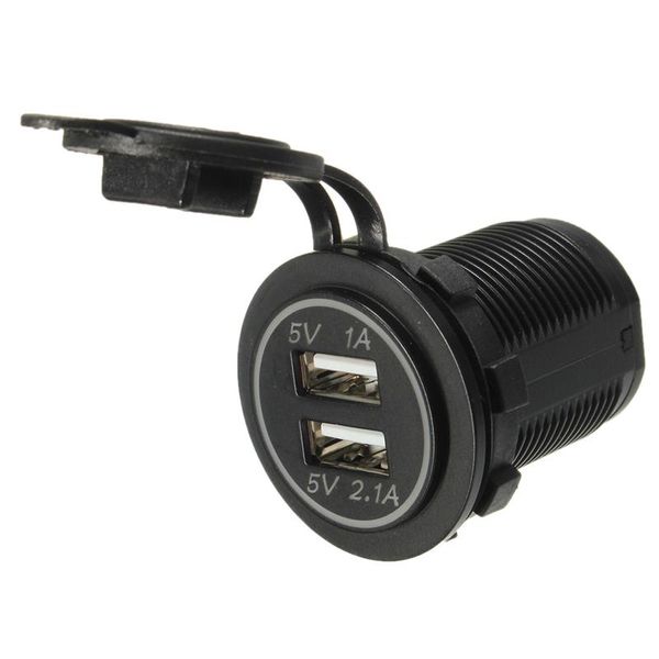Автомобильное зарядное устройство USB розетка 12V - 24V (белая светодиодная подсветка) AS001008 фото