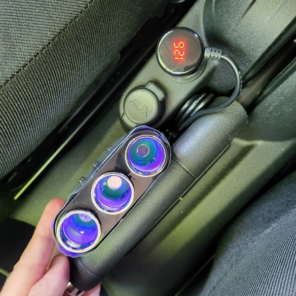 🔌 Розгалужувач для прикурювача з USB, вольтметром та LED-підсвіткою (12&ndash;24 В) AS001223 фото