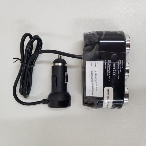 🔌 Розгалужувач для прикурювача з USB, вольтметром та LED-підсвіткою (12&ndash;24 В) AS001223 фото