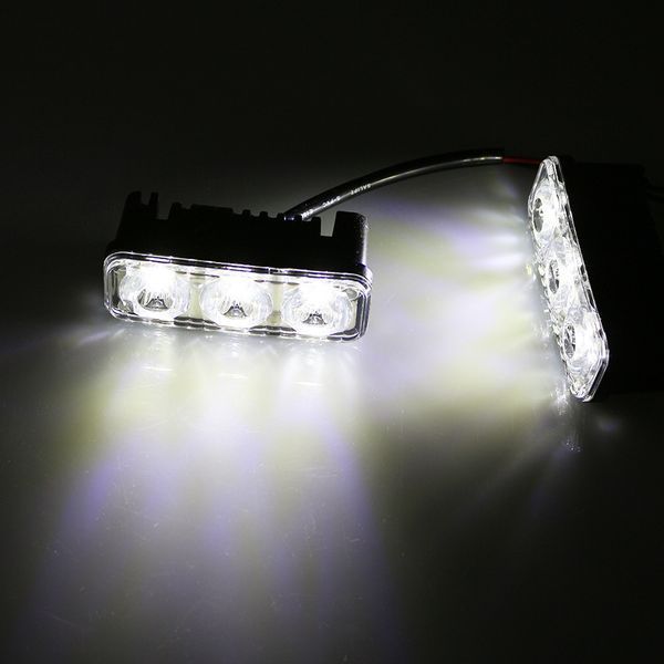 Универсальные водонепроницаемые 3LED ДХО для авто, SUV и седанов - яркие LED фары для автомобилей AS001124 фото