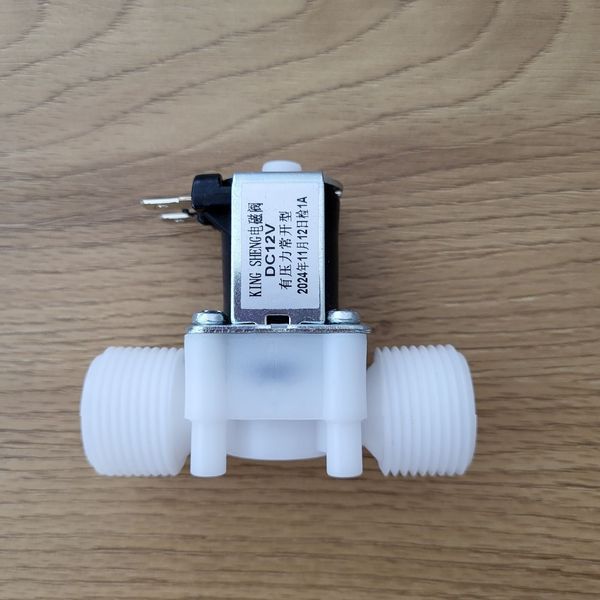 Електромагнітний клапан 3/4" DC 12V нормально відкритий (NO) соленоїдний пластиковий AS003171 фото